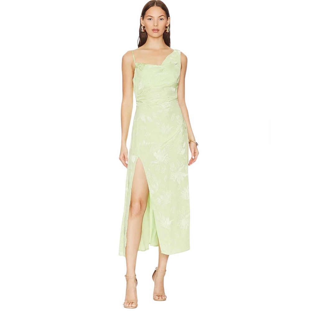For Love & Lemons- Ilana Midi Dress Light Green Sleeveless Dress Size XS